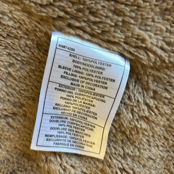 DKNY Taupe Fleece-Lined Jacket Hooded Puffer Jacket winter jacket Size - Picture 6 of 16